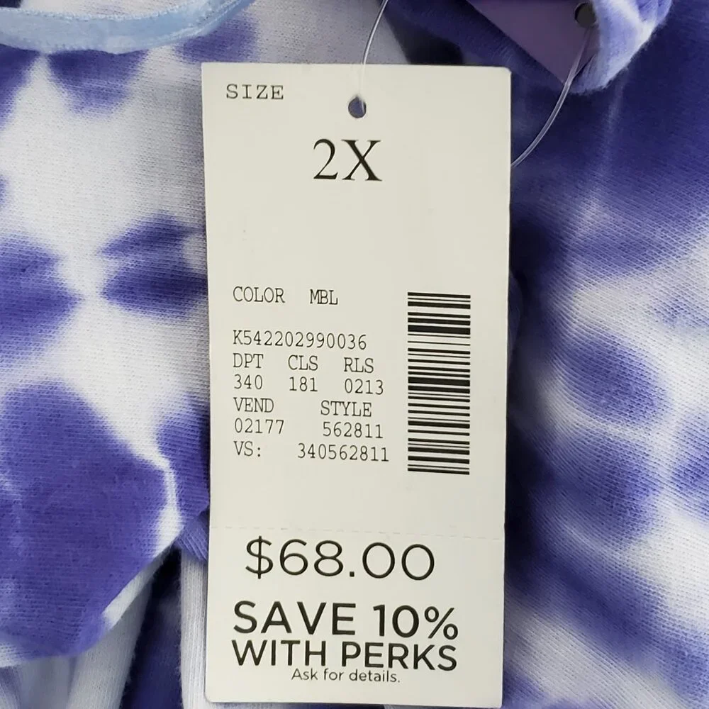 Catherines Tie Dye Sleeveless Pullover V-Neck Dress NEW NWT Size 2X, 22/24W - Picture 12 of 16